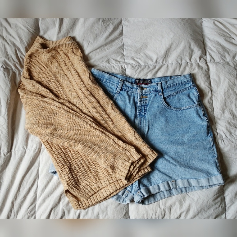 Plus Size Cable Knit Tan Sweater
